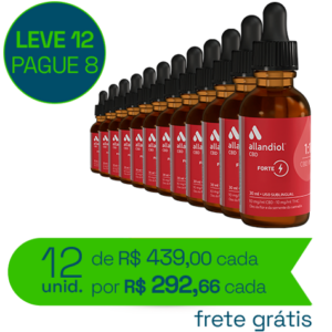 12 Frascos de Allandiol Forte 1:1 30ml CBD 300mg: THC 300mg (médicos)