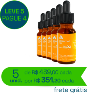 5 FRASCOS de Allandiol CBD Full Spectrum 15ml - 900mg (médicos)